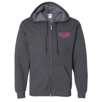 Rude (Small Logo) Full-Zip Hoodie