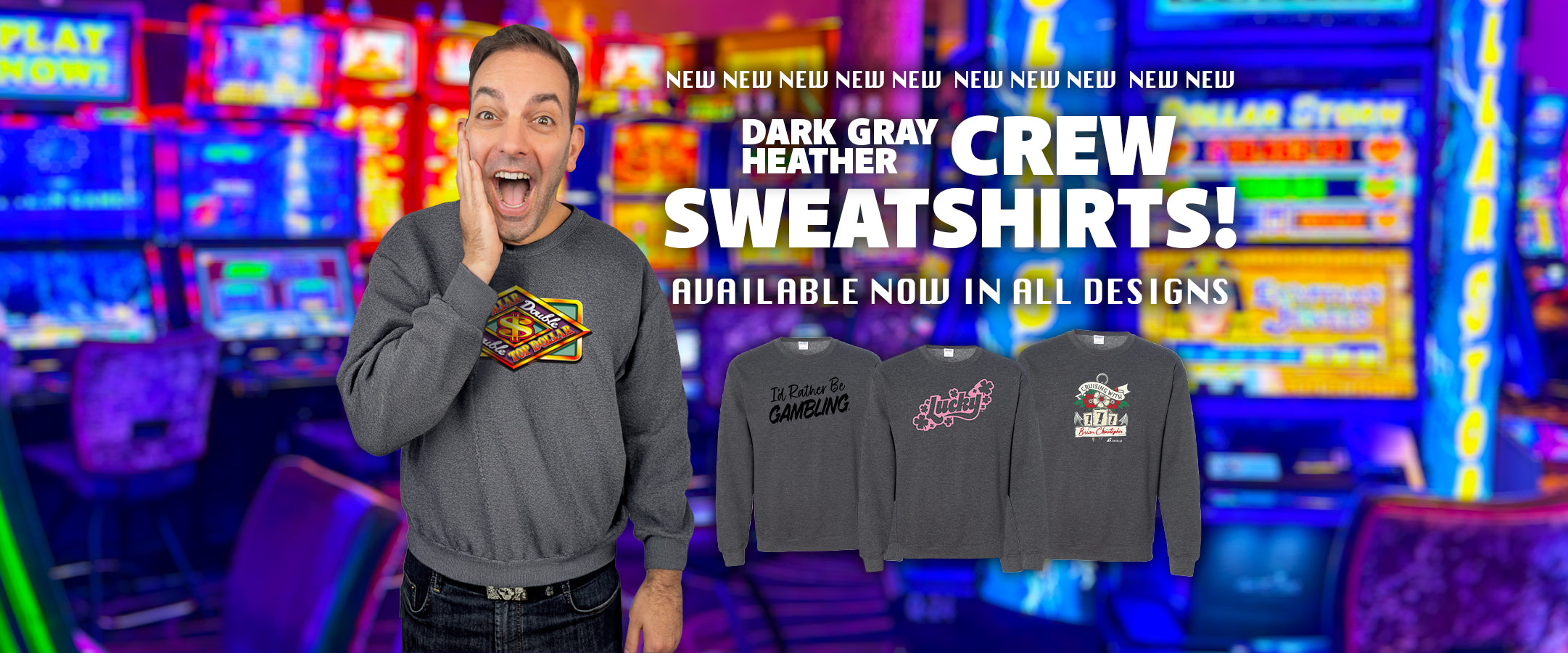New! Dark Gray Heather Crew Sweatshirts!