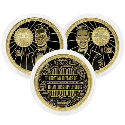 Set of 3 Coin Set: 10th Anniversary (engraved) + Brian + Marco Coins