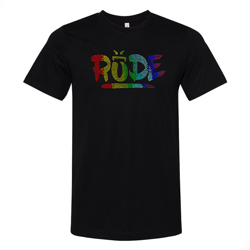 Limited Edition! BEJEWELED Rainbow RUDE Pride T-Shirt