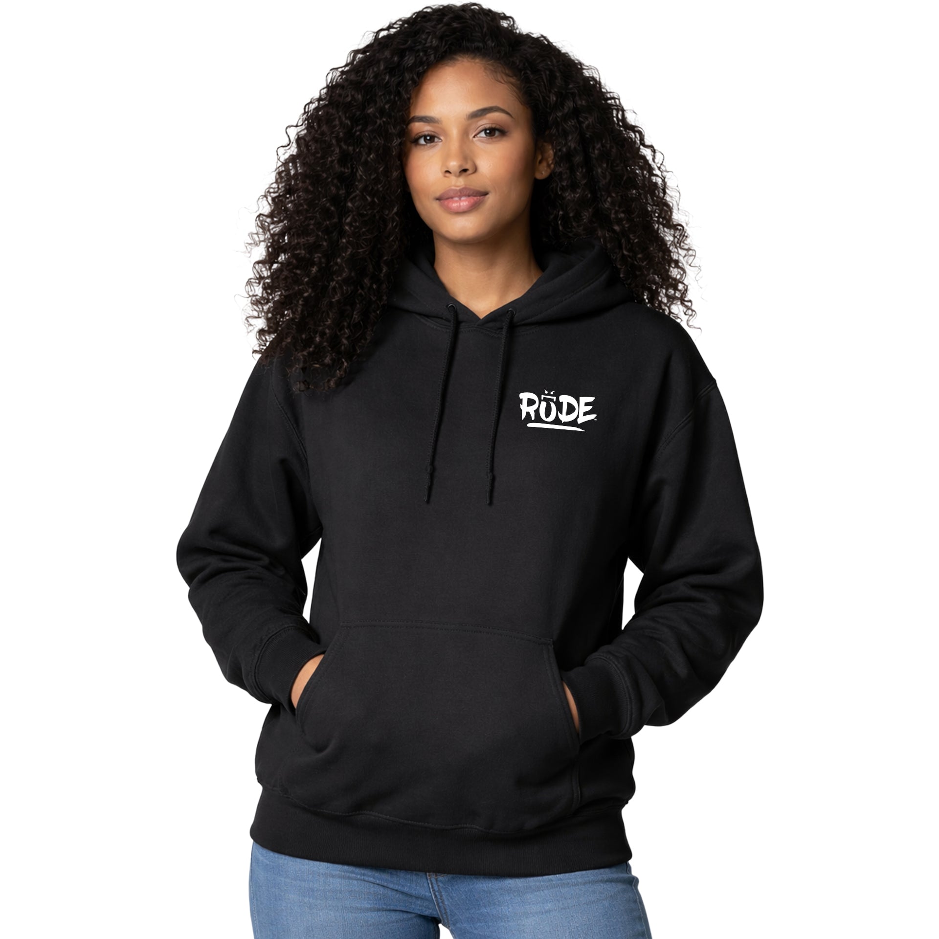 Rude Chest & Back Logo Pullover Hoodie