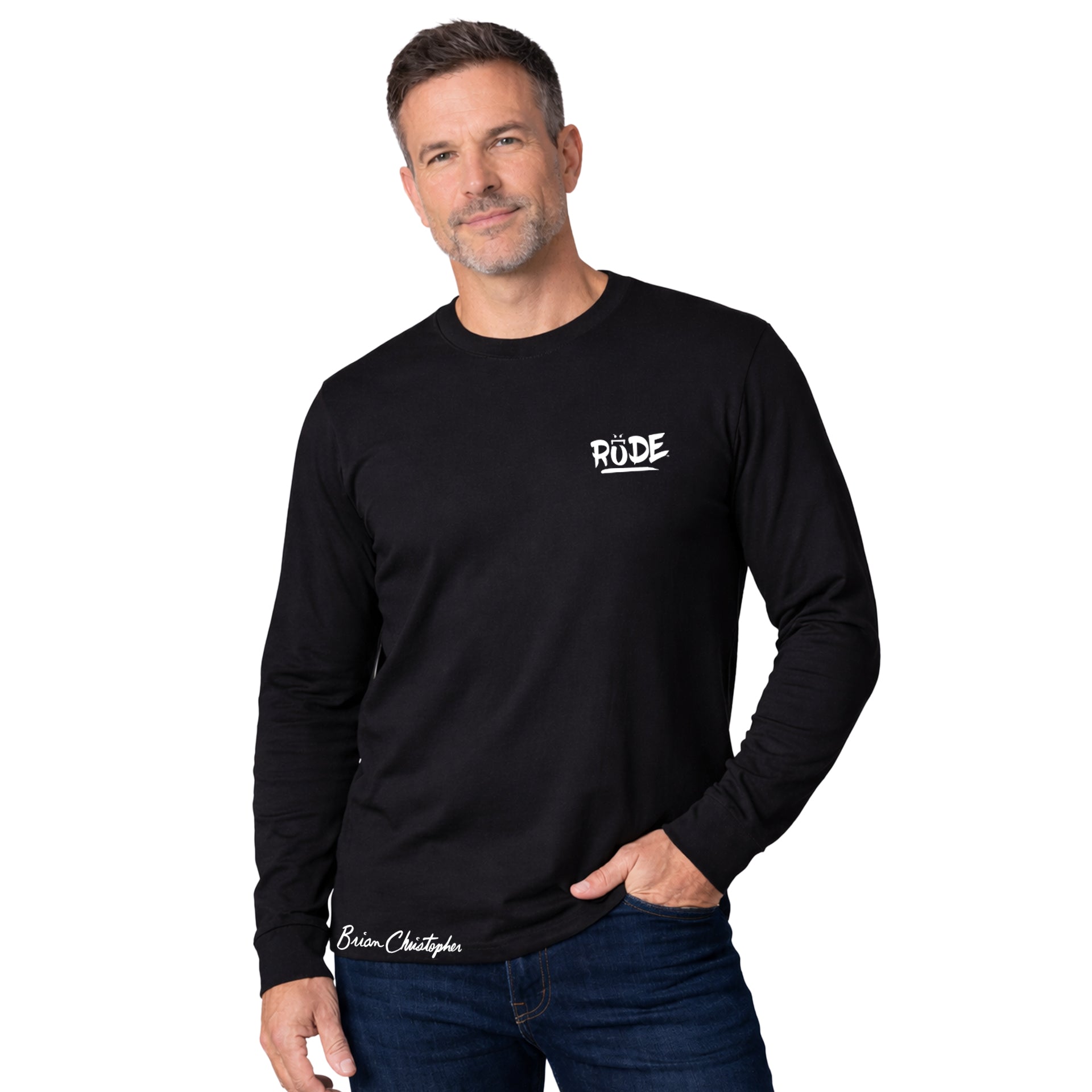 Rude Chest & Back Logo Long Sleeve Tee