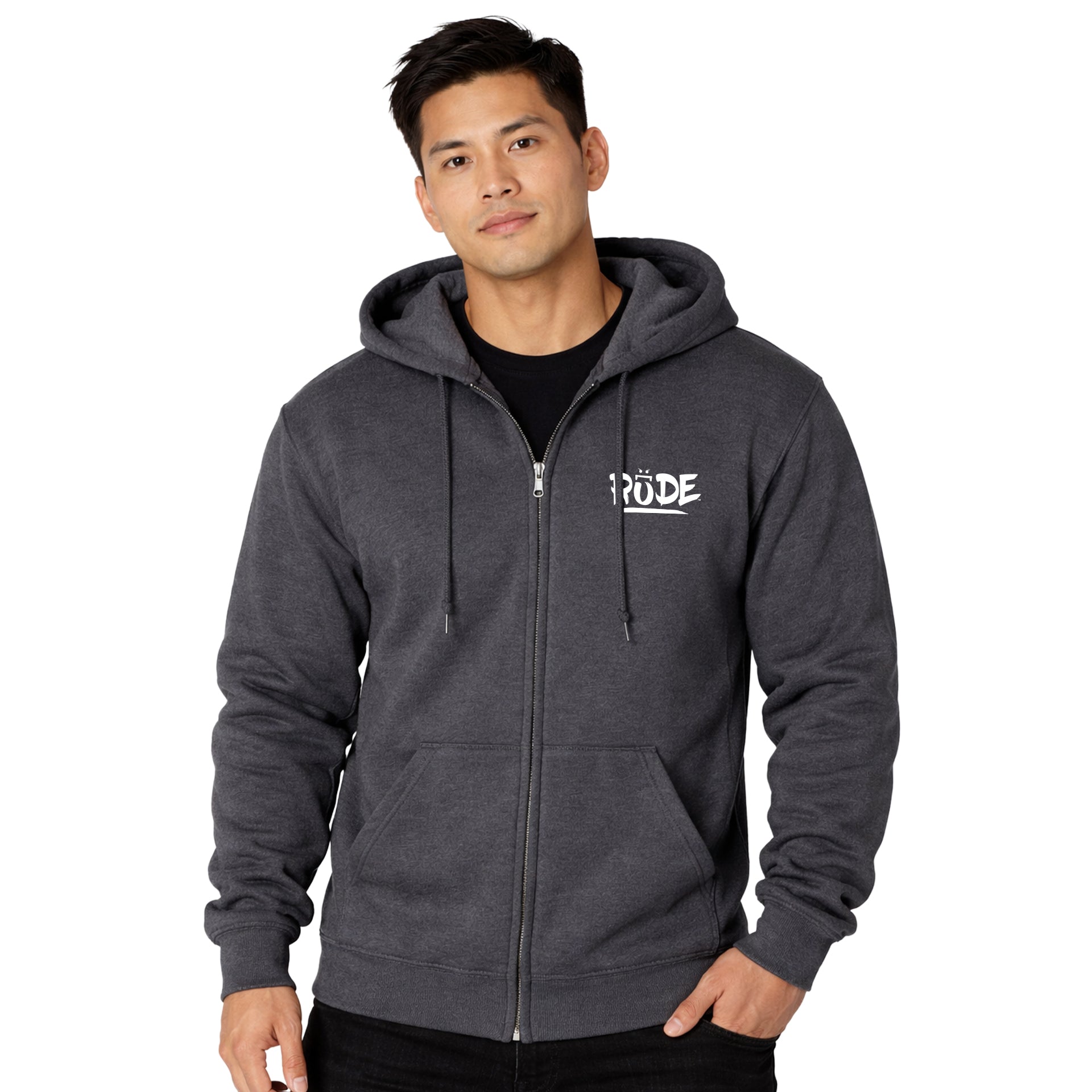 Rude (Small Logo) Full-Zip Hoodie