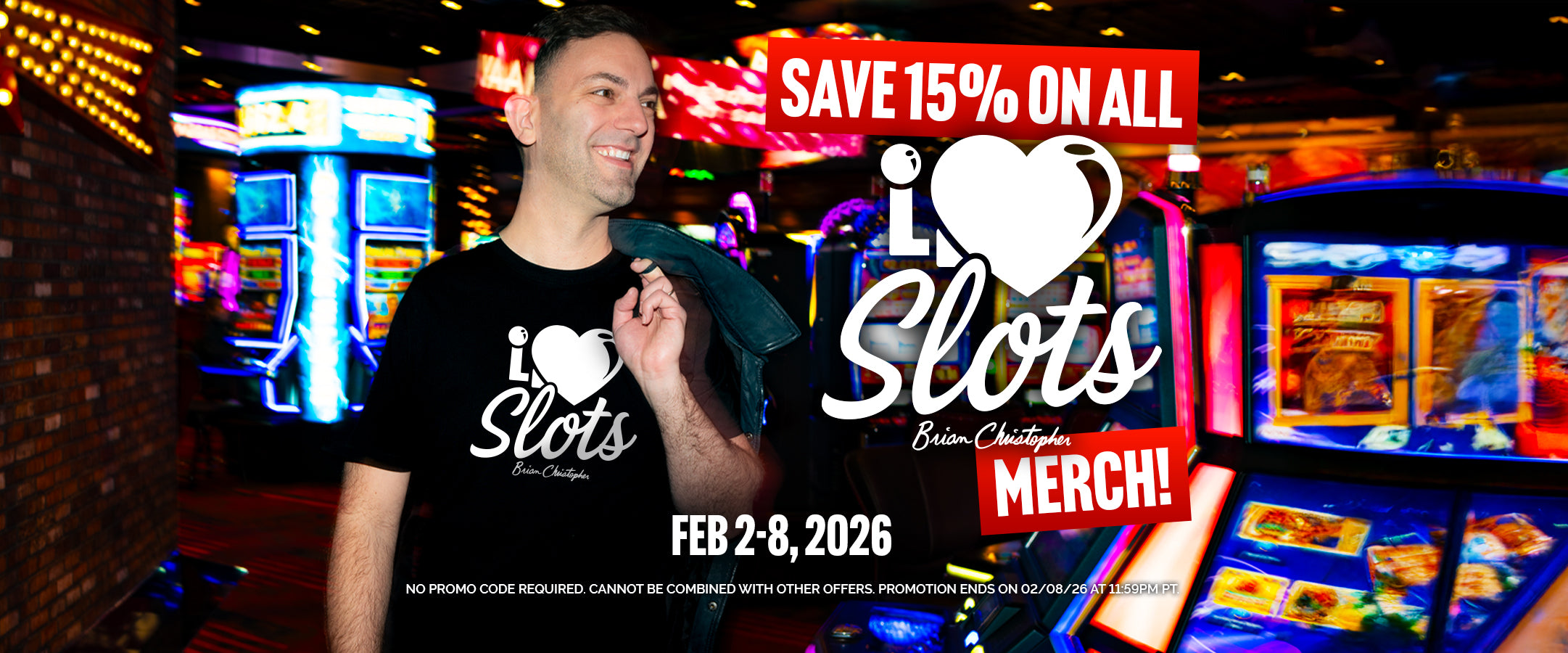 Save 15% on all I ❤︎⁠ Slots merch! Promotion ends on 2/8/26 at 11:59PM PT.