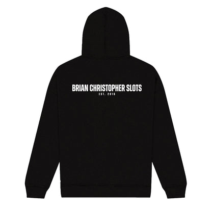 NEW! Brian Christopher Slots Est 2016 Chest & Back Logo Full Zip Hoodie