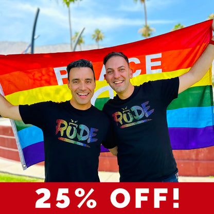 Limited Edition! BEJEWELED Rainbow RUDE Pride T-Shirt