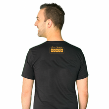 Load image into Gallery viewer, Winner Winner Chicken Dinner logo on black crew neck T-shirt back
